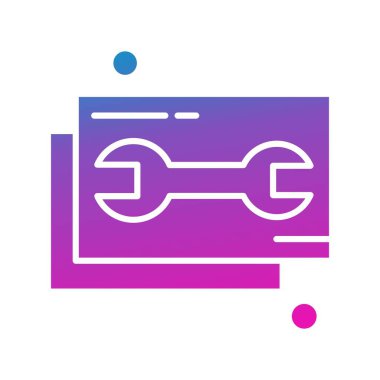  İngiliz anahtarı simgesi vektör illüstrasyonu 