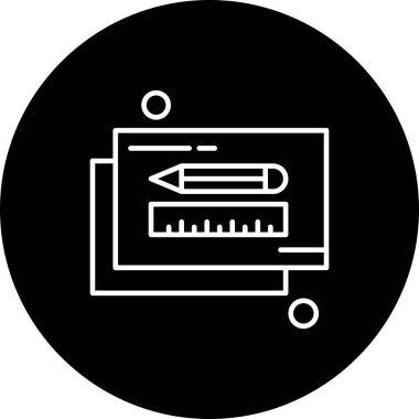  kalem ve cetvel simgesi çizimi 