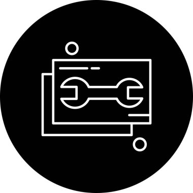  İngiliz anahtarı simgesi vektör illüstrasyonu 