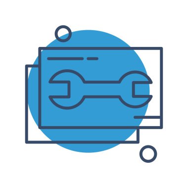  İngiliz anahtarı simgesi vektör illüstrasyonu 