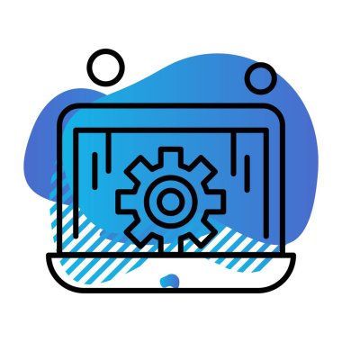 dizüstü bilgisayar simgesi, vektör illüstrasyonu