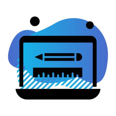 dizüstü bilgisayar simgesi, vektör illüstrasyonu