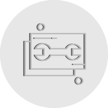  İngiliz anahtarı simgesi vektör illüstrasyonu 