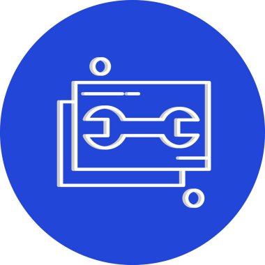  İngiliz anahtarı simgesi vektör illüstrasyonu 