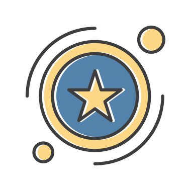  ödül düz simgesi, vektör illüstrasyonu