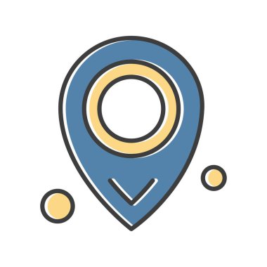 konum web simgesi, vektör illüstrasyonu