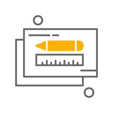  kalem ve cetvel simgesi çizimi 