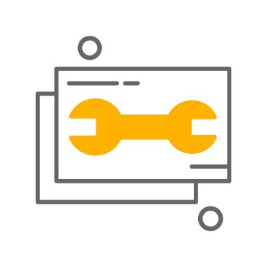  İngiliz anahtarı simgesi vektör illüstrasyonu 