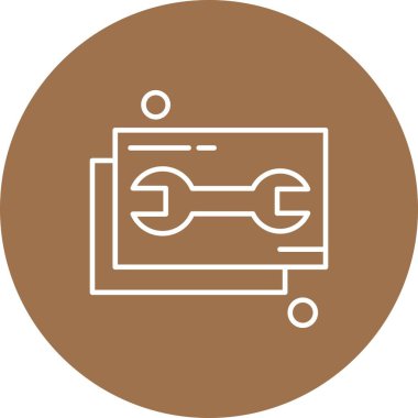  İngiliz anahtarı simgesi vektör illüstrasyonu 