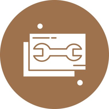  İngiliz anahtarı simgesi vektör illüstrasyonu 