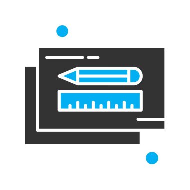  kalem ve cetvel simgesi çizimi 
