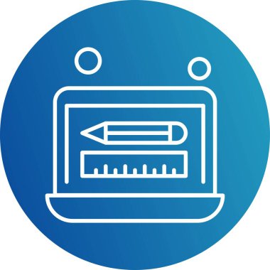 dizüstü bilgisayar simgesi, vektör illüstrasyonu