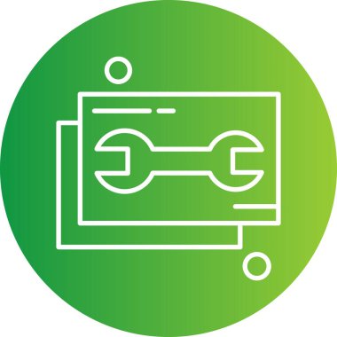  İngiliz anahtarı simgesi vektör illüstrasyonu 