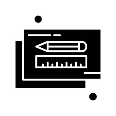  kalem ve cetvel simgesi çizimi 