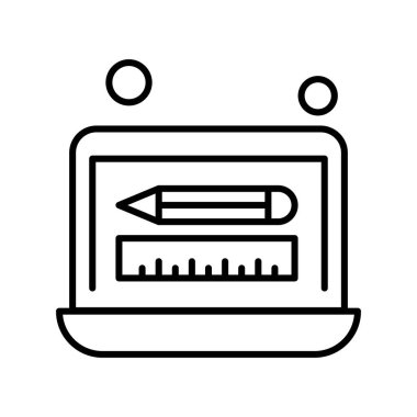 dizüstü bilgisayar simgesi, vektör illüstrasyonu