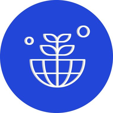 Dünya Düz Simgesi, Vektör illüstrasyonu