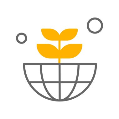 Dünya Düz Simgesi, Vektör illüstrasyonu