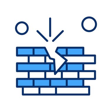 tuğla duvar simgesi vektör illüstrasyonu 