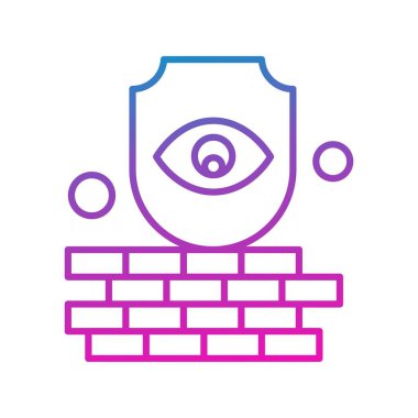 tuğla duvar simgesi vektör illüstrasyonu 