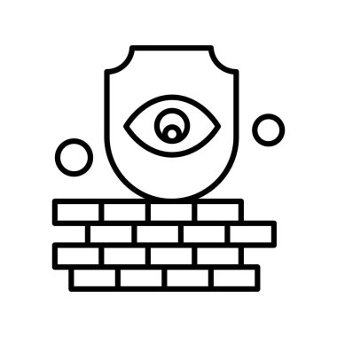 tuğla duvar simgesi vektör illüstrasyonu 