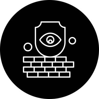 tuğla duvar simgesi vektör illüstrasyonu 