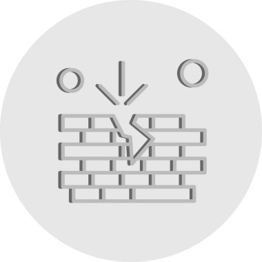 tuğla duvar simgesi vektör illüstrasyonu 