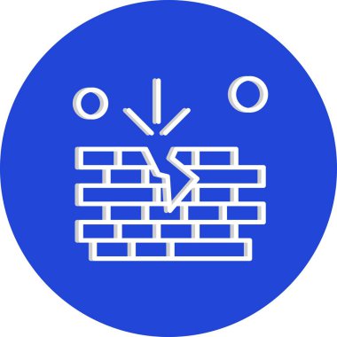 tuğla duvar simgesi vektör illüstrasyonu 