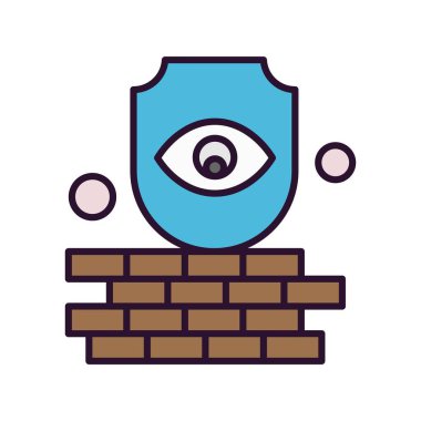 tuğla duvar simgesi vektör illüstrasyonu 