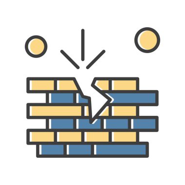 tuğla duvar simgesi vektör illüstrasyonu 