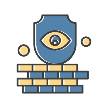 tuğla duvar simgesi vektör illüstrasyonu 