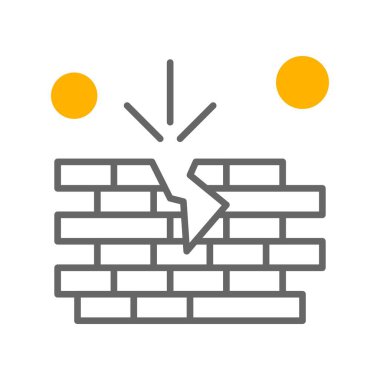 tuğla duvar simgesi vektör illüstrasyonu 