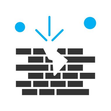 tuğla duvar simgesi vektör illüstrasyonu 