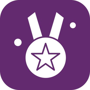  ödül düz simgesi, vektör illüstrasyonu