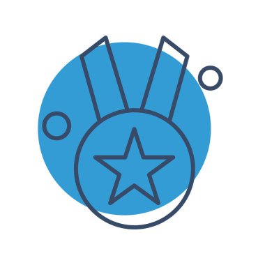  ödül düz simgesi, vektör illüstrasyonu