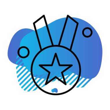  ödül düz simgesi, vektör illüstrasyonu