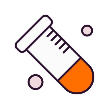  Test tübü simgesi, vektör illüstrasyonu