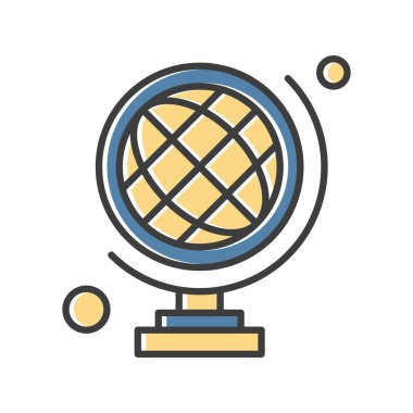 Dünya Düz Simgesi, Vektör illüstrasyonu