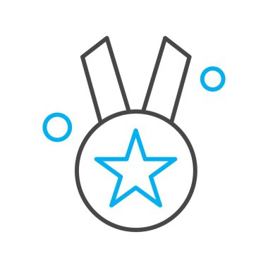  ödül düz simgesi, vektör illüstrasyonu