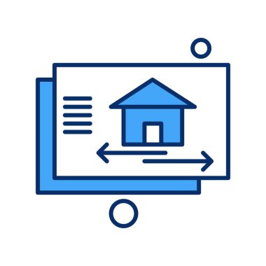  ev düz simgesi, vektör illüstrasyonu