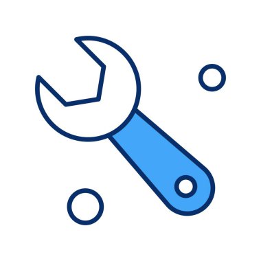  İngiliz anahtarı simgesi vektör illüstrasyonu 