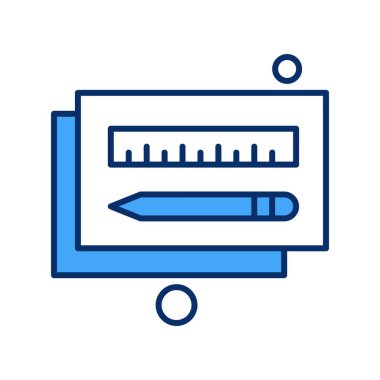  kalem ve cetvel simgesi çizimi 