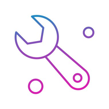  İngiliz anahtarı simgesi vektör illüstrasyonu 