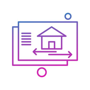  ev düz simgesi, vektör illüstrasyonu