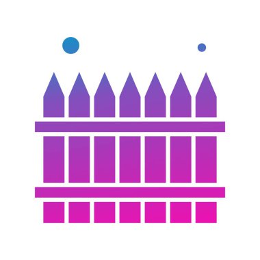 çit simgesi vektör illüstrasyonu 