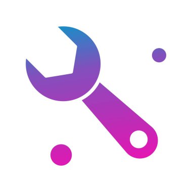  İngiliz anahtarı simgesi vektör illüstrasyonu 