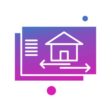  ev düz simgesi, vektör illüstrasyonu