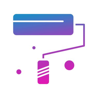 Boya Roller Web Simgesi, vektör illüstrasyonu