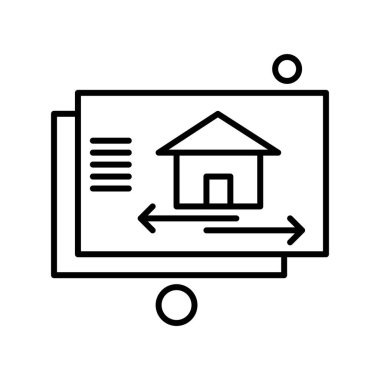  ev düz simgesi, vektör illüstrasyonu