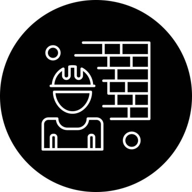 tuğla duvar simgesi vektör illüstrasyonu 