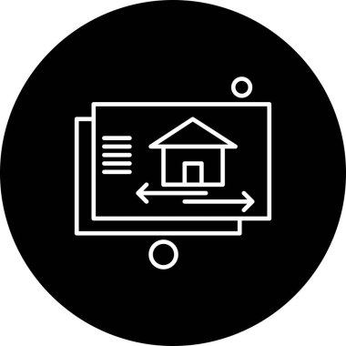  ev düz simgesi, vektör illüstrasyonu